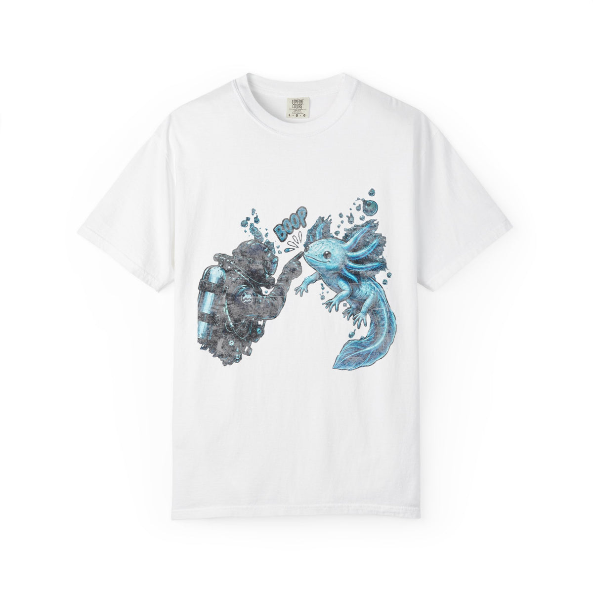 Axolotl Scuba Diving Shirt, Cute Amphibian Tee, Ocean Diver Gift, Scuba Diving Apparel, Water Animal Top | Comfort Colors® T-Shirt