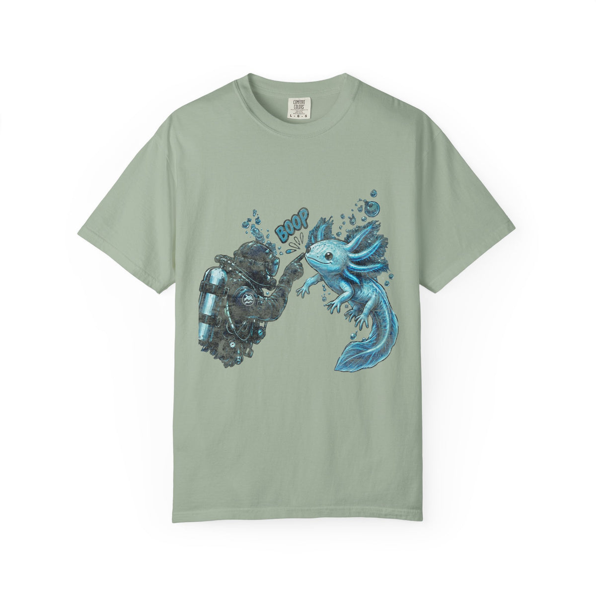 Axolotl Scuba Diving Shirt, Cute Amphibian Tee, Ocean Diver Gift, Scuba Diving Apparel, Water Animal Top | Comfort Colors® T-Shirt