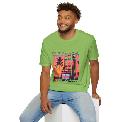 Synthwave Retro Classically Trained on 8-Bit Quests Arcade T-Shirt