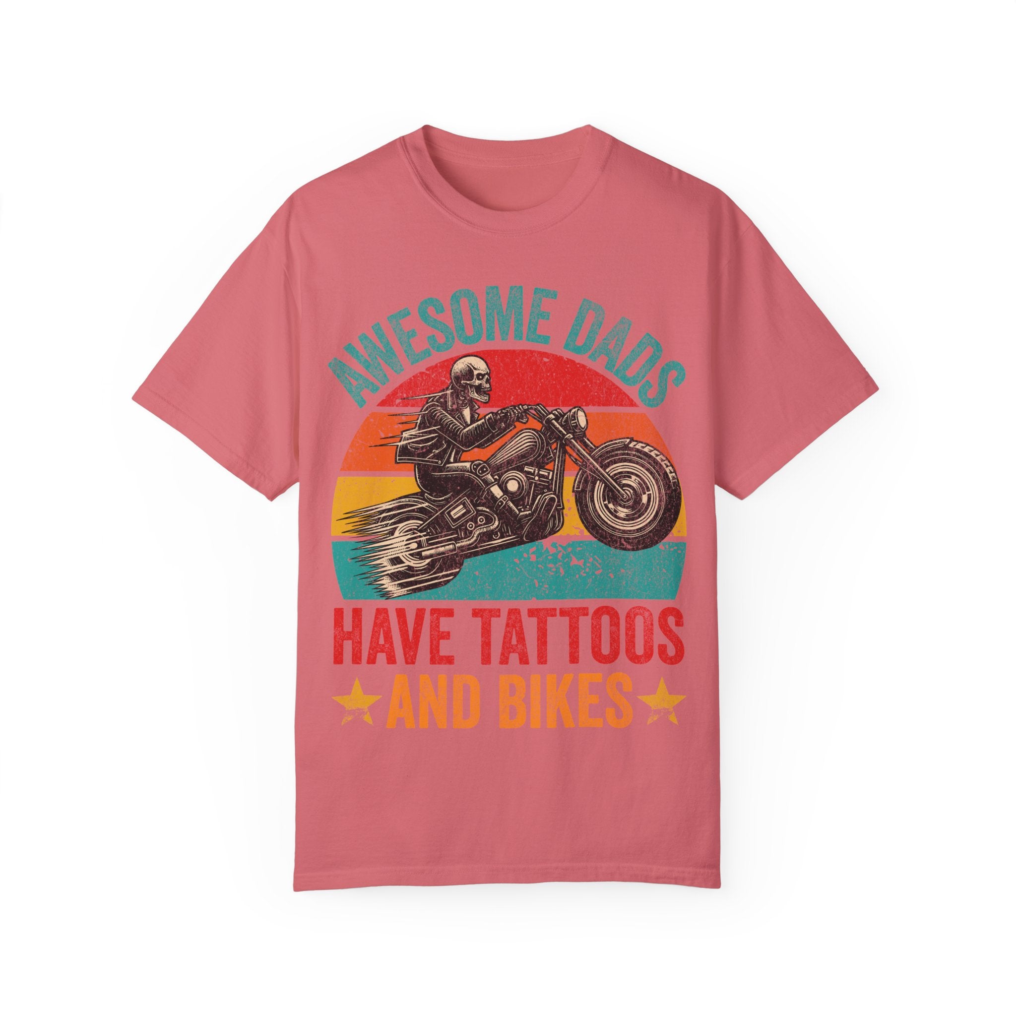 Awesome Dads Have Tattoos and Bikes – Father’s Day Biker T-shirt