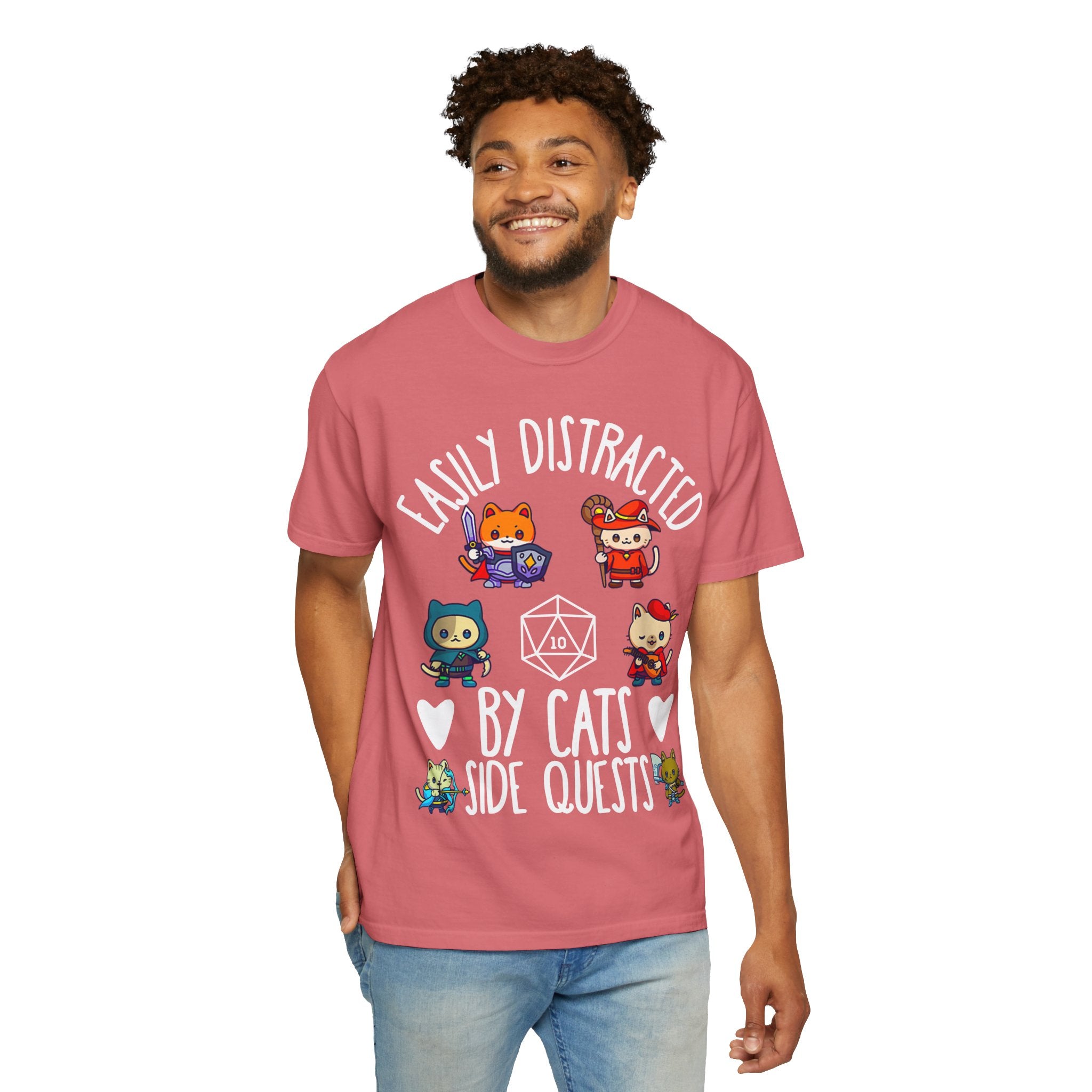 Easily Distracted by Cats and Side Quests T-shirt