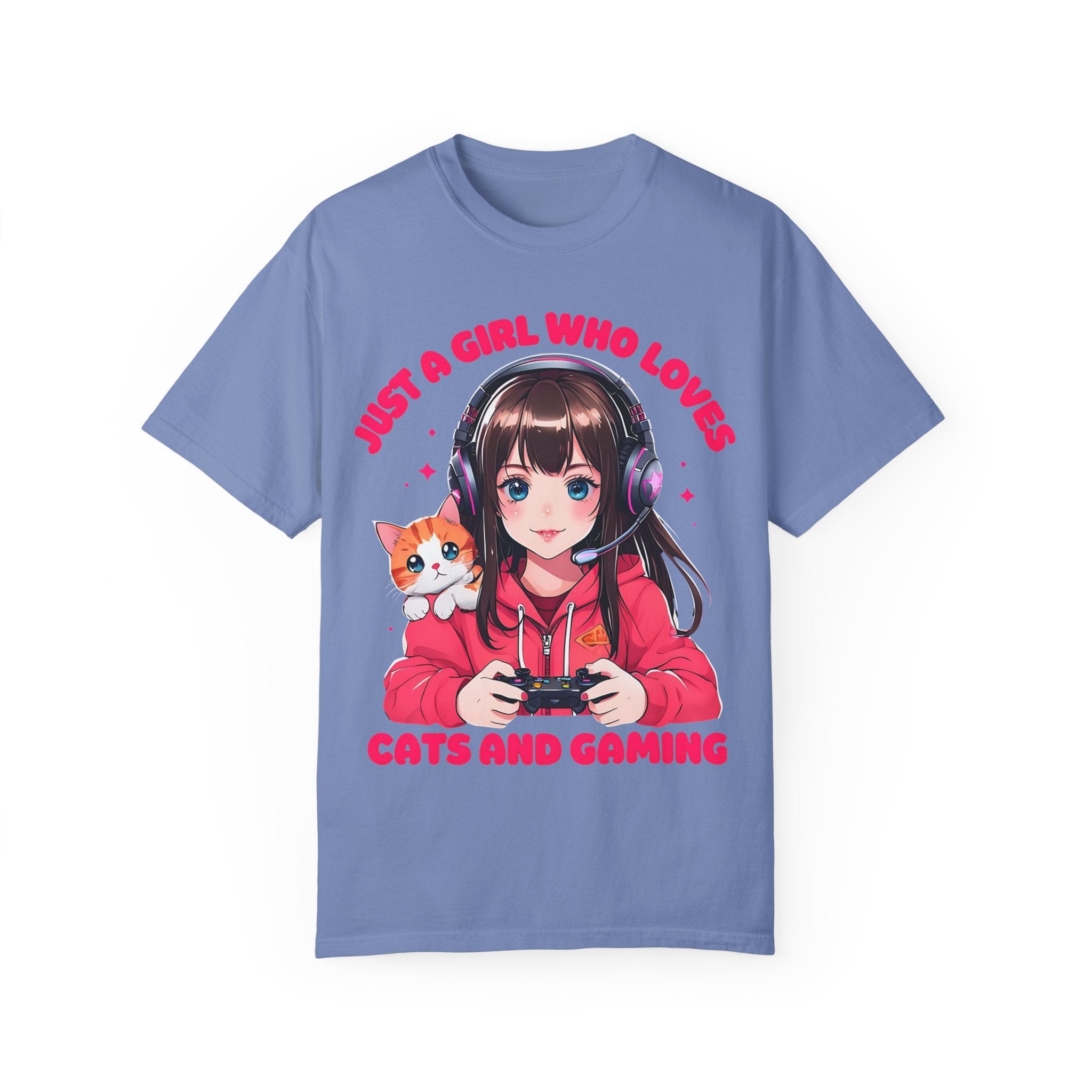 Just A Girl Who Loves Cats and Gaming T-shirt