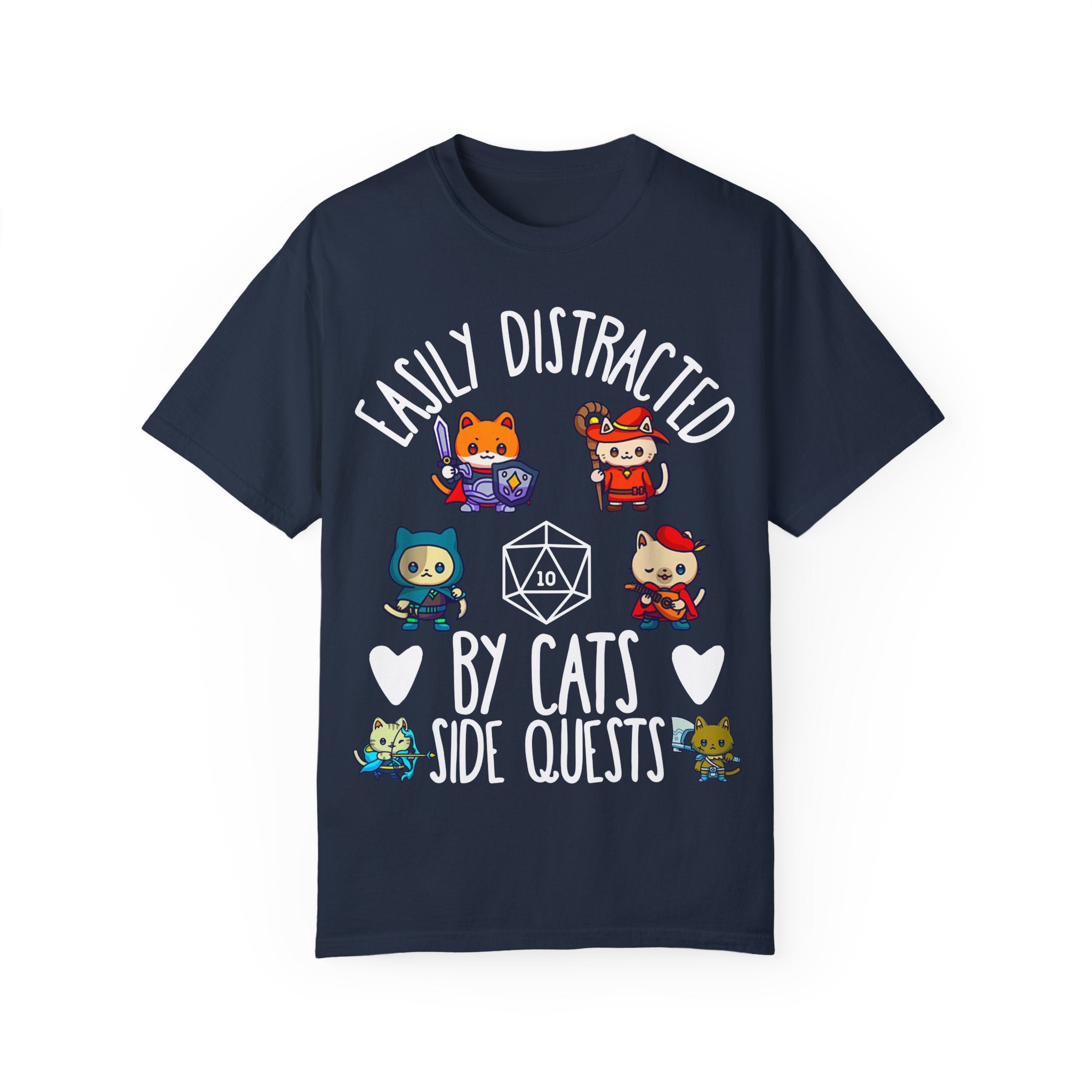 Easily Distracted by Cats and Side Quests T-shirt