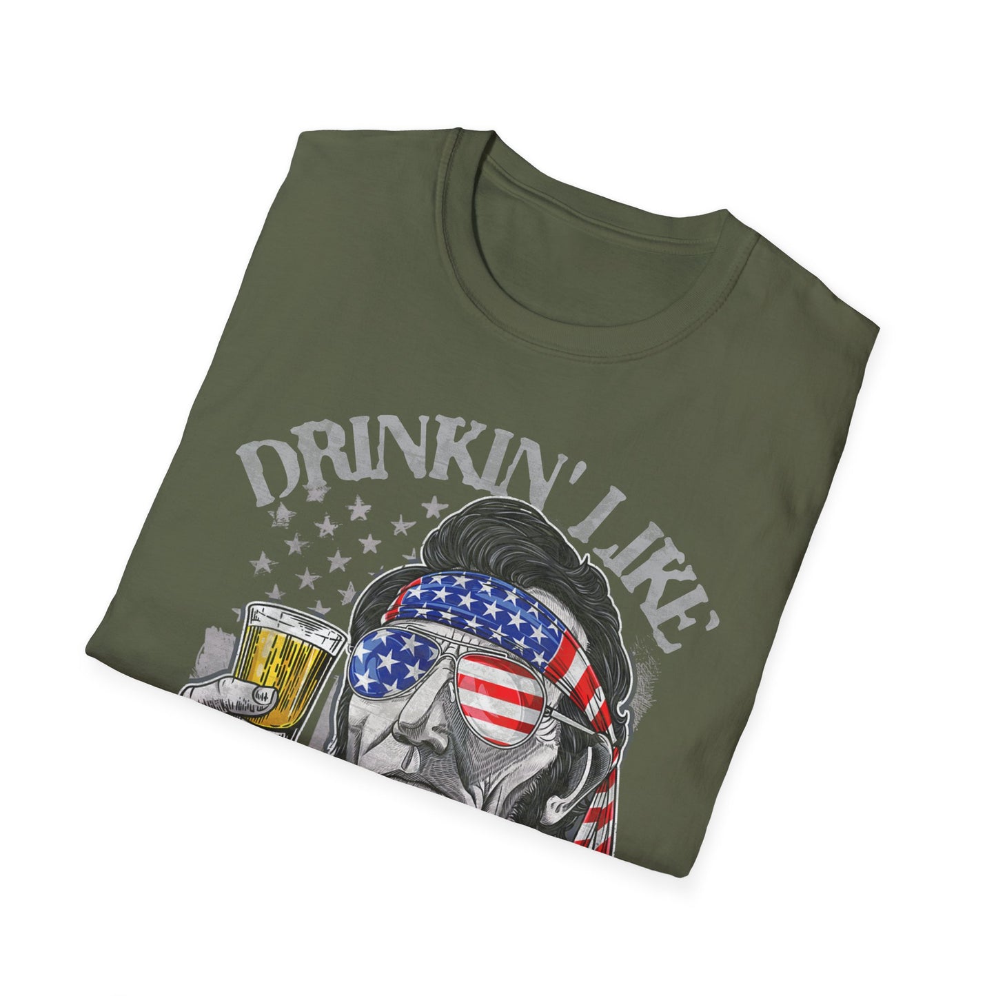 Drinkin' Like Lincoln Beer Drinking 4th of July President T-shirt