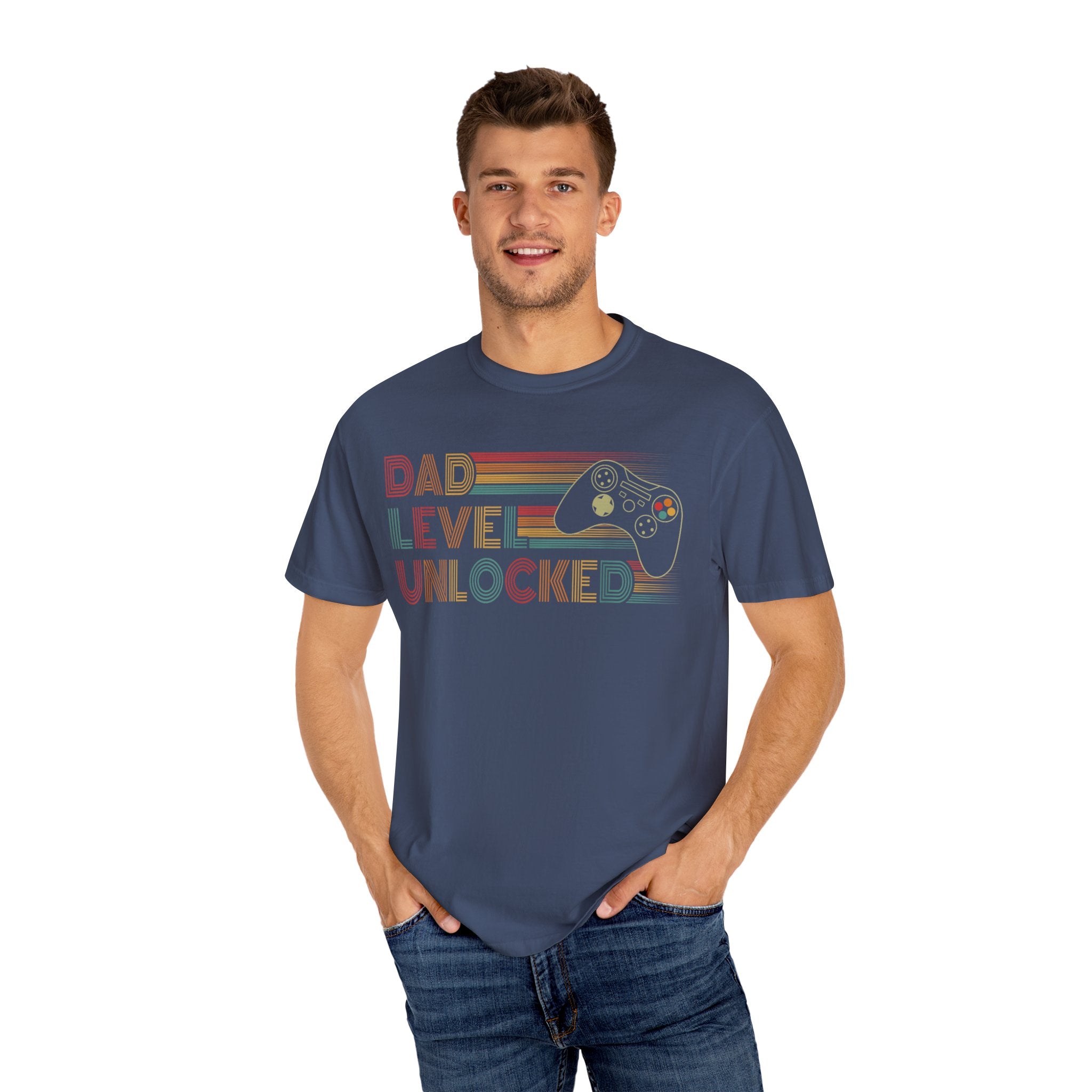 Dad Level Unlocked Retro Gaming Dad T-shirt
