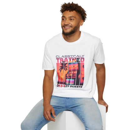 Synthwave Retro Classically Trained on 8-Bit Quests Arcade T-Shirt