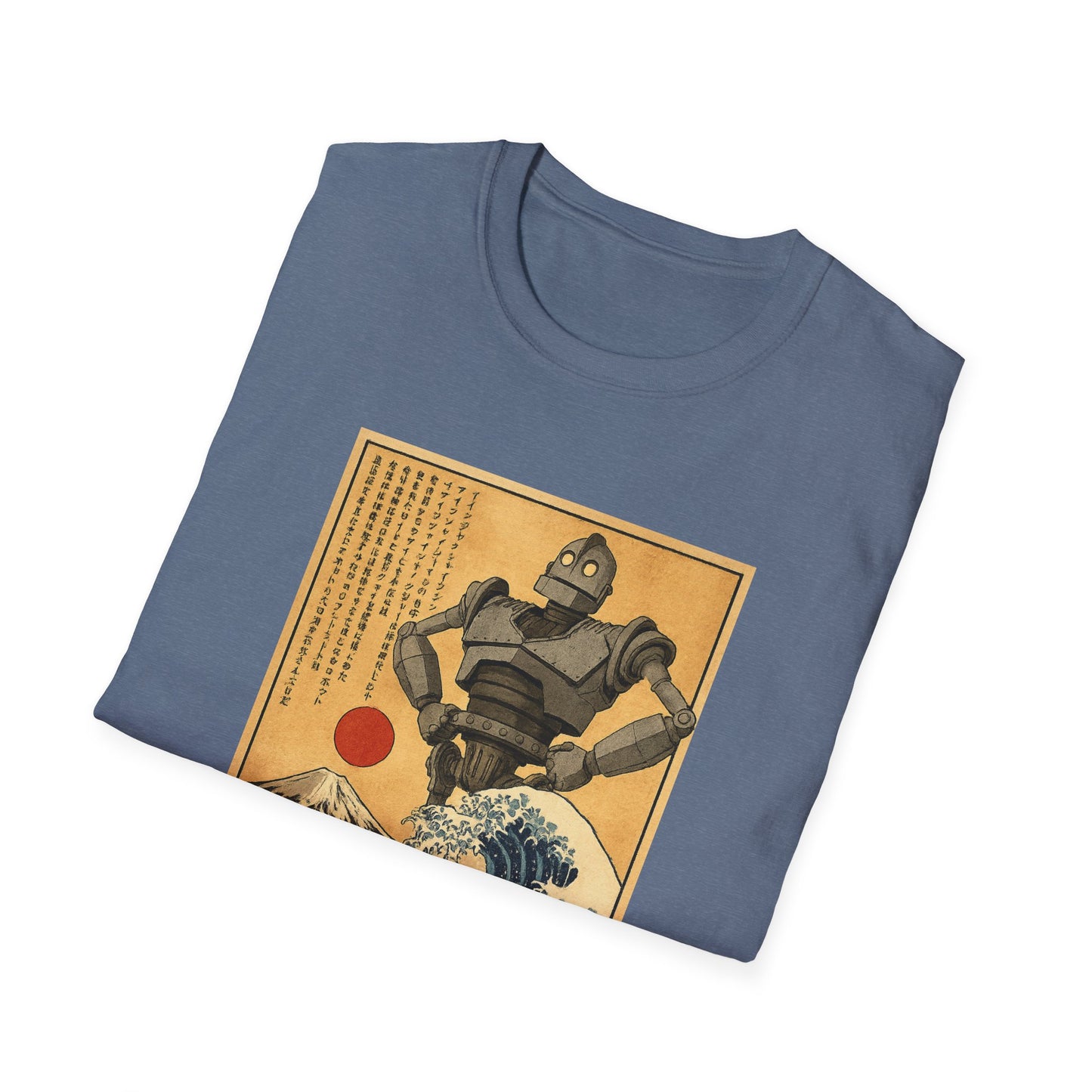 Giant Robot Over Mount Fuji Retro Anime T-shirt