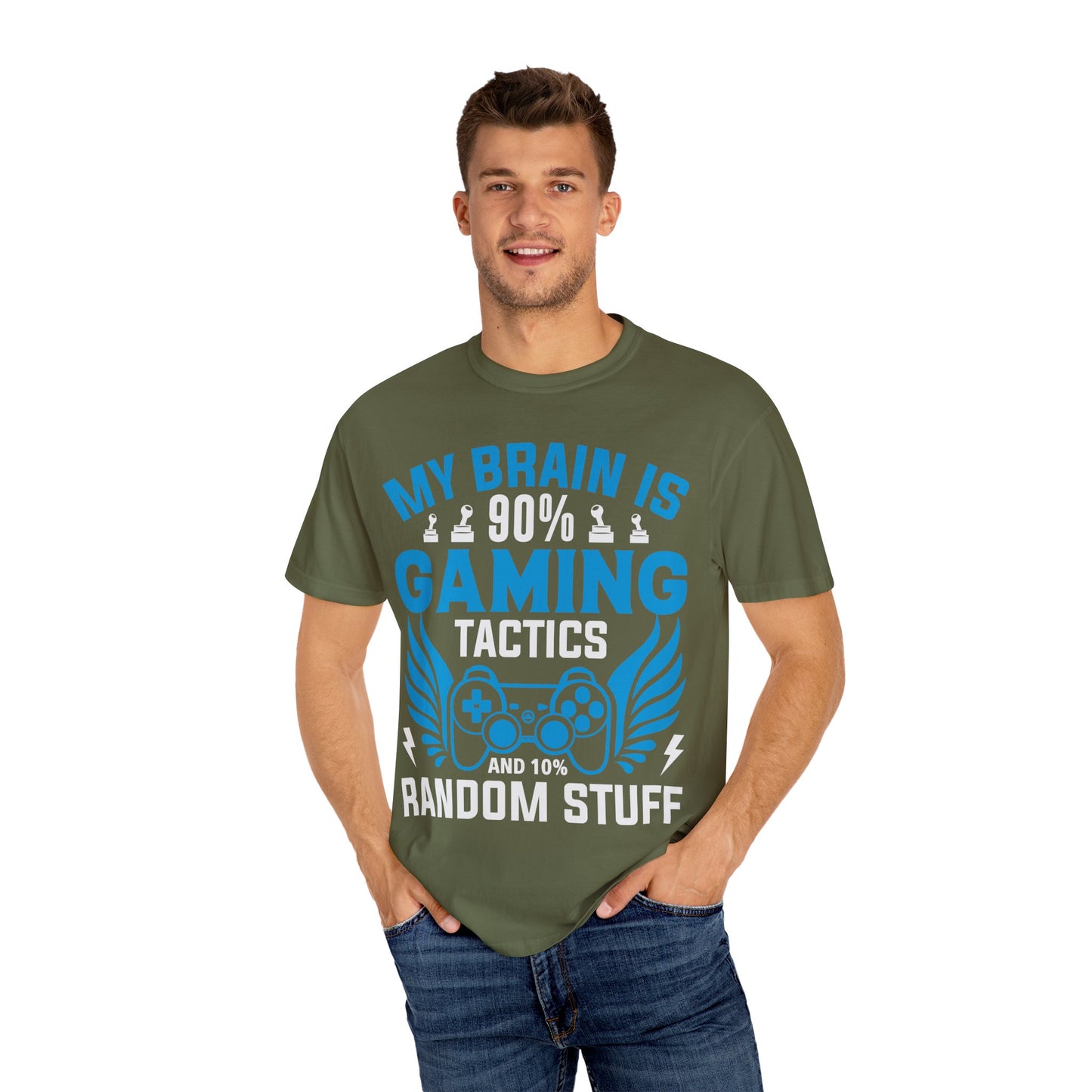 My Brain is 90% Gaming Tactics and 10% Random Stuff Gamer T-shirt