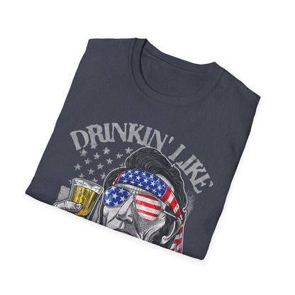 Drinkin' Like Lincoln Beer Drinking 4th of July President T-shirt