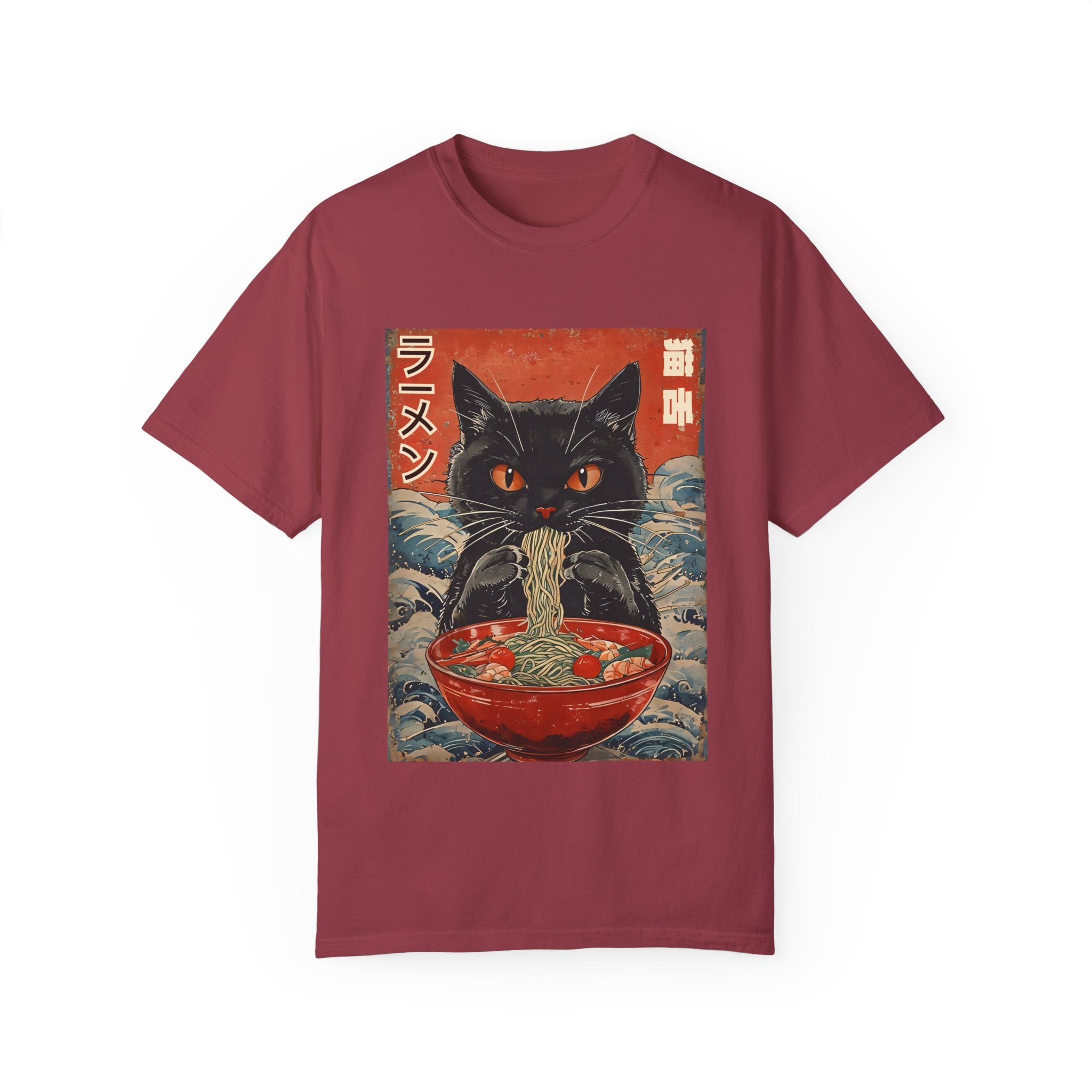 Japanese Cat Eating Ramen T-shirt