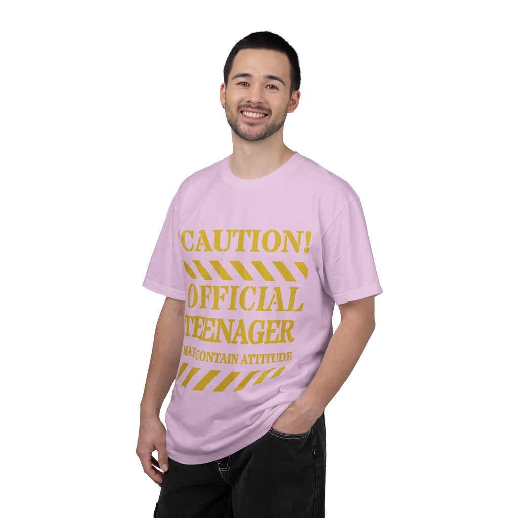 Caution! Official Teenager T-Shirt — 'May Contain Attitude' Youth Graphic Tee