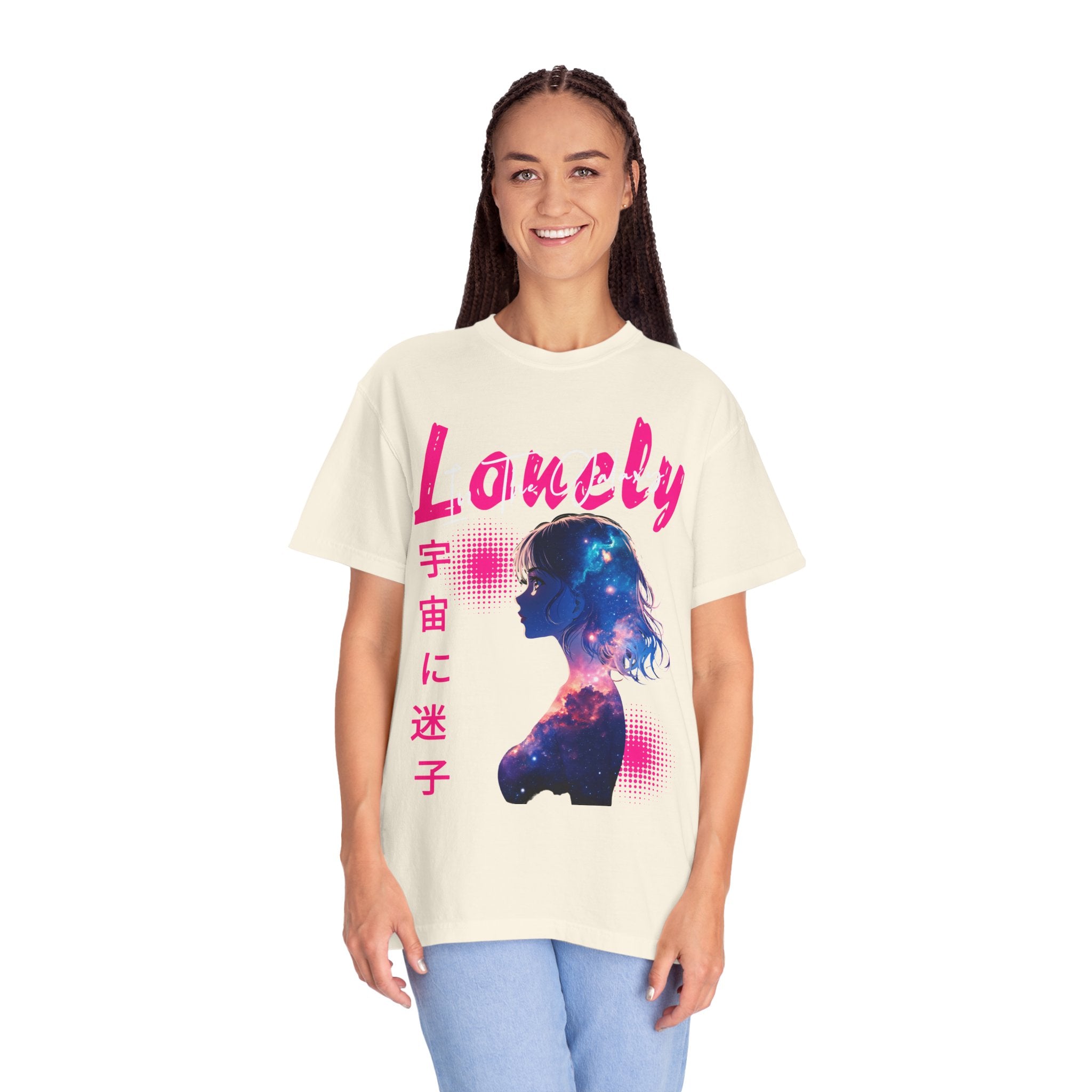 Lonely Space Galaxy Anime Girl T-shirt