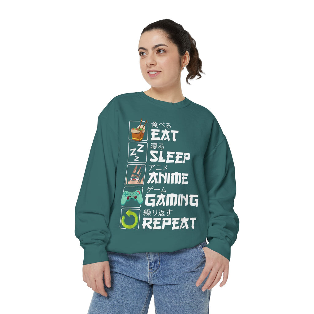 Anime Eat Sleep Anime Gaming Repeat – Funny Anime Gamer Sweatshirt