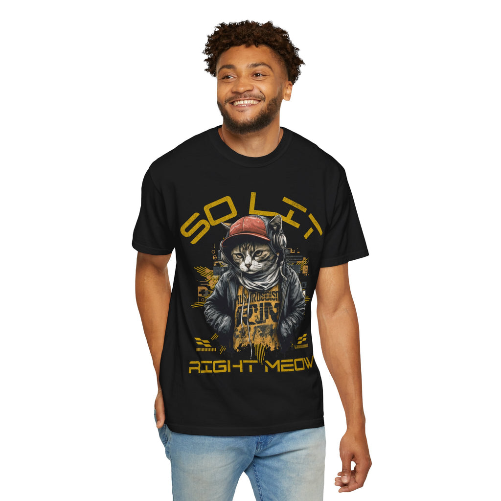 So Lit Right Meow Funny Cat Streetwear T-Shirt