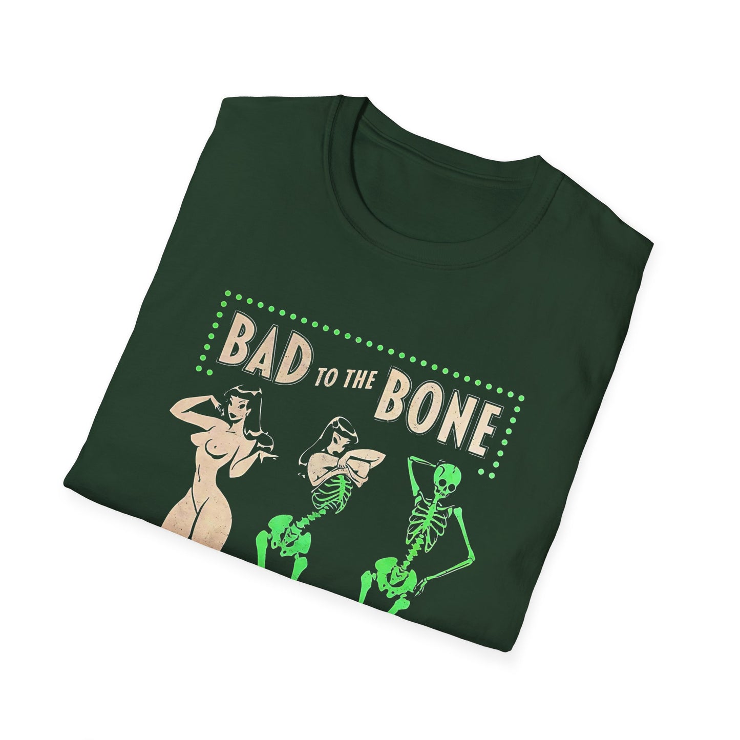 Bad to the Bone Halloween Skeleton Woman Baddie T-Shirt