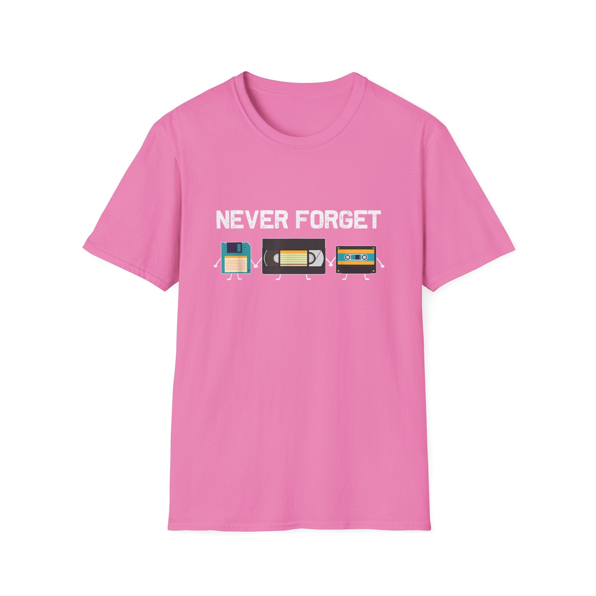 VHS Tape Cassette Floppy Disk – Never Forget Retro T-Shirt