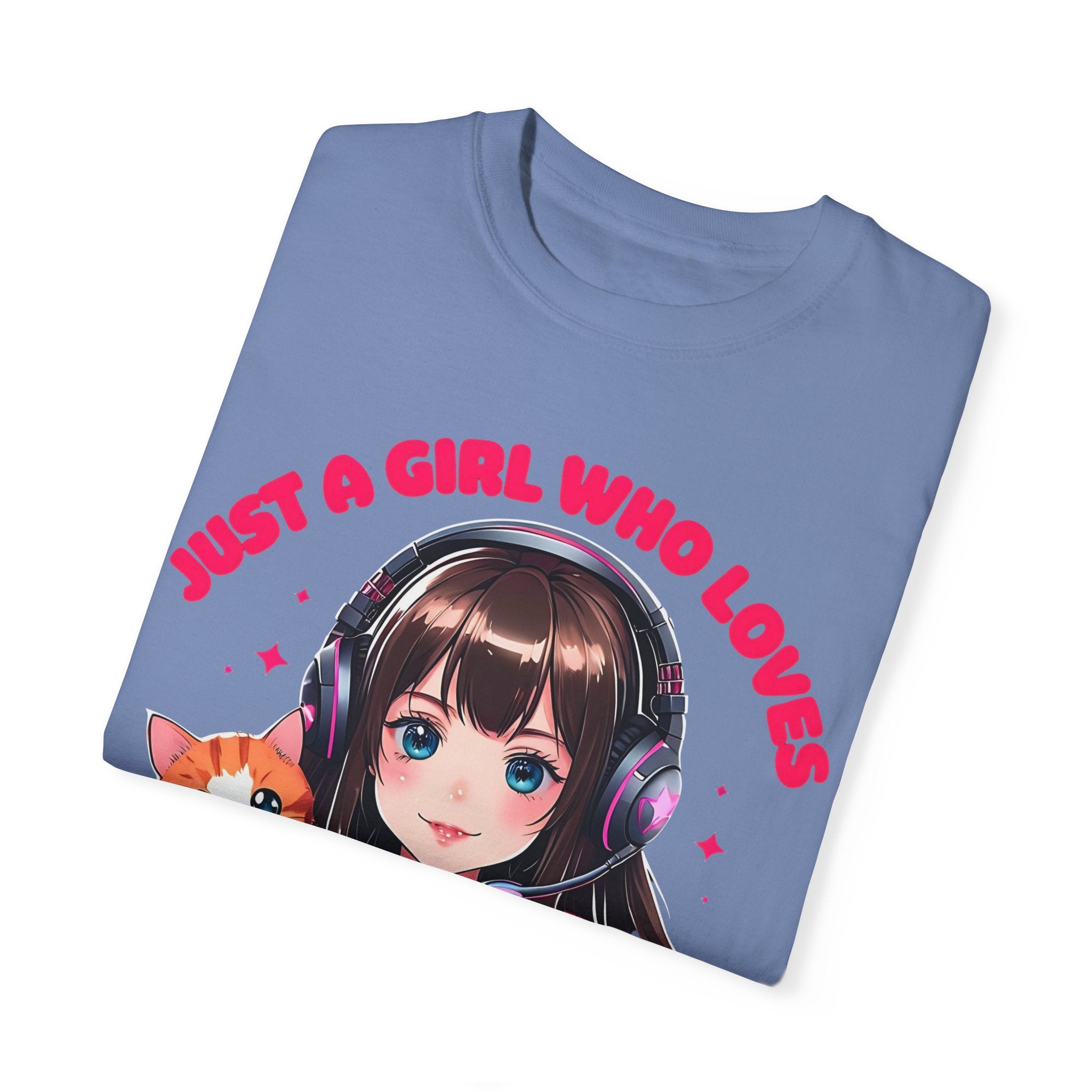 Just A Girl Who Loves Cats and Gaming T-shirt
