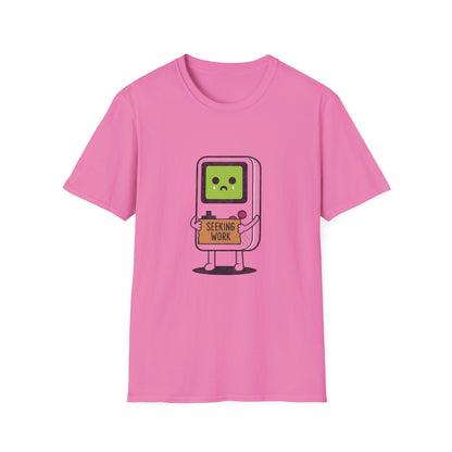 Seeking Work Funny Unemployed Retro Gamer T-Shirt