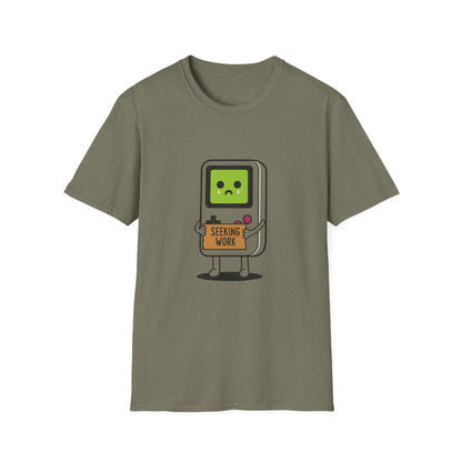 Seeking Work Funny Unemployed Retro Gamer T-Shirt