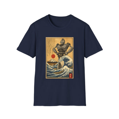 Giant Robot Over Mount Fuji Retro Anime T-shirt