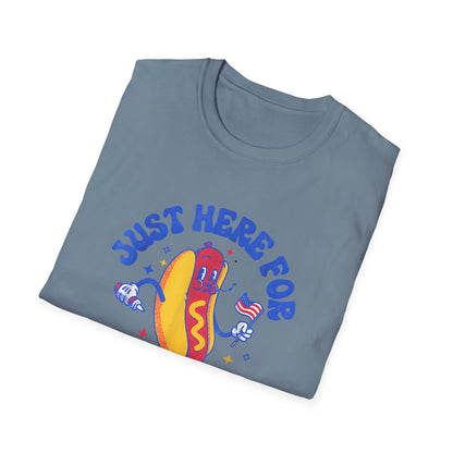Hotdog 4th of July Just Here for the Weiners T-Shirt