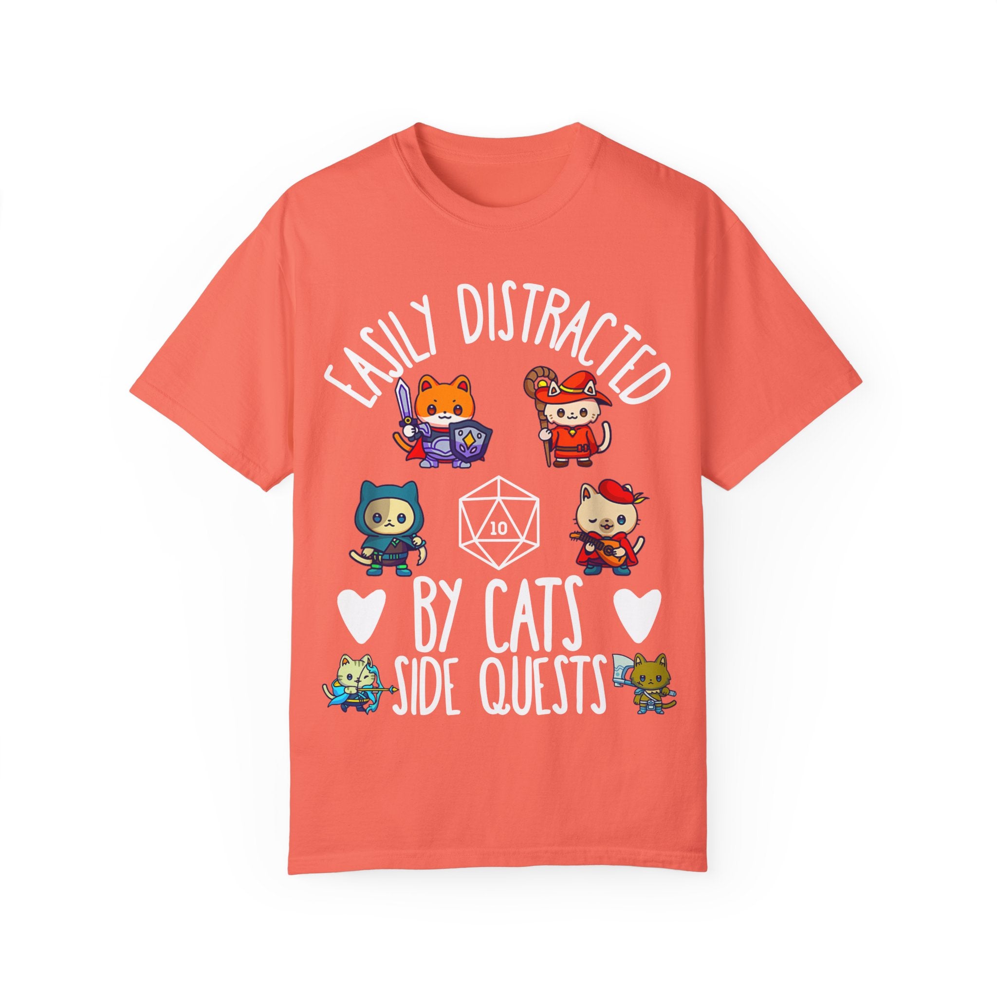 Easily Distracted by Cats and Side Quests T-shirt