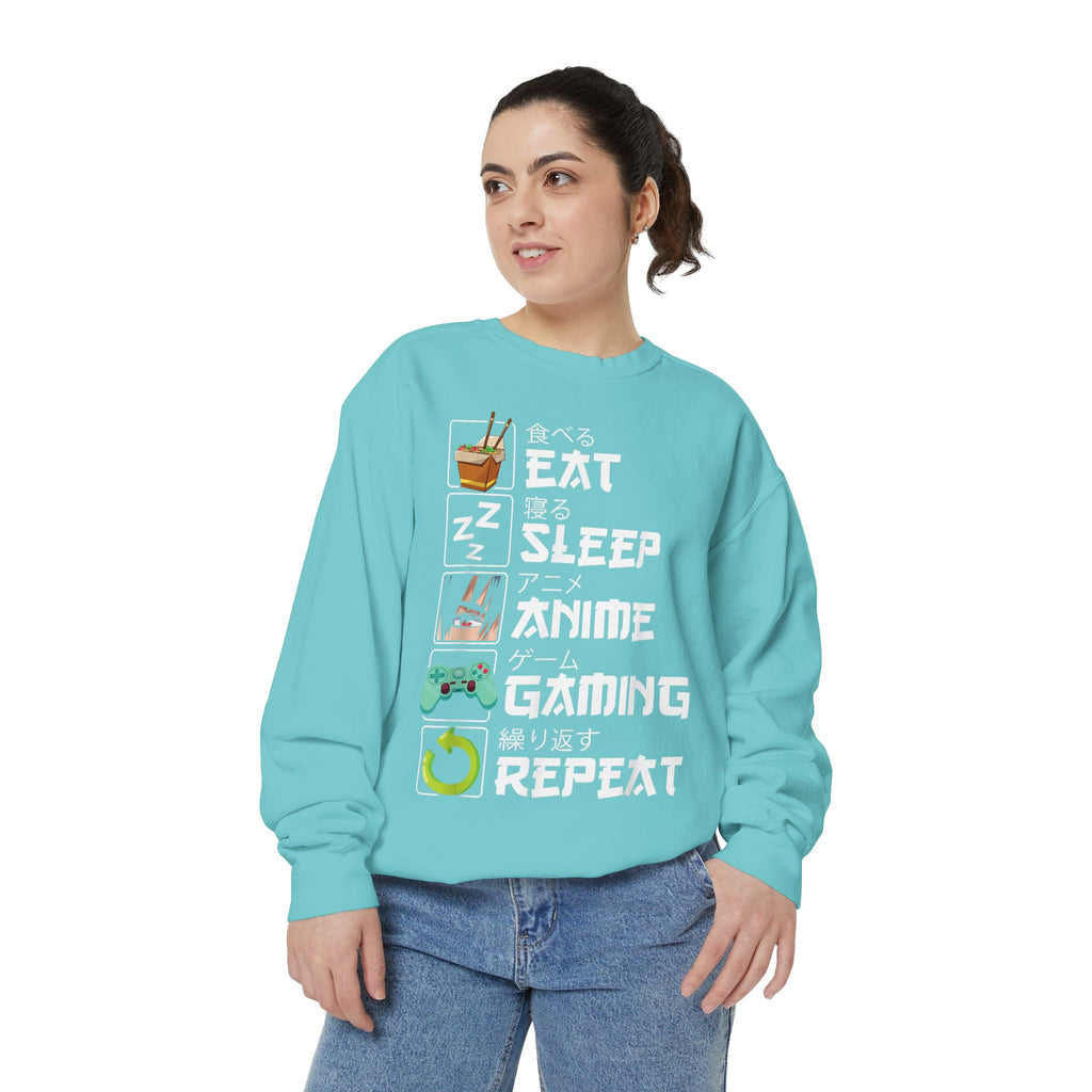 Anime Eat Sleep Anime Gaming Repeat – Funny Anime Gamer Sweatshirt