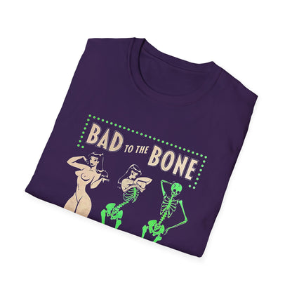 Bad to the Bone Halloween Skeleton Woman Baddie T-Shirt