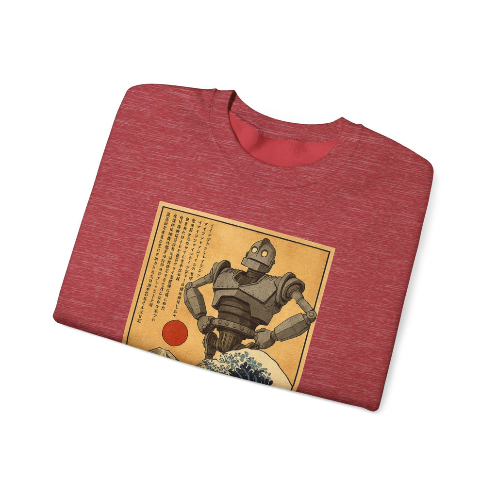 Mecha Shadows Over Fuji Retro Anime Sweatshirt