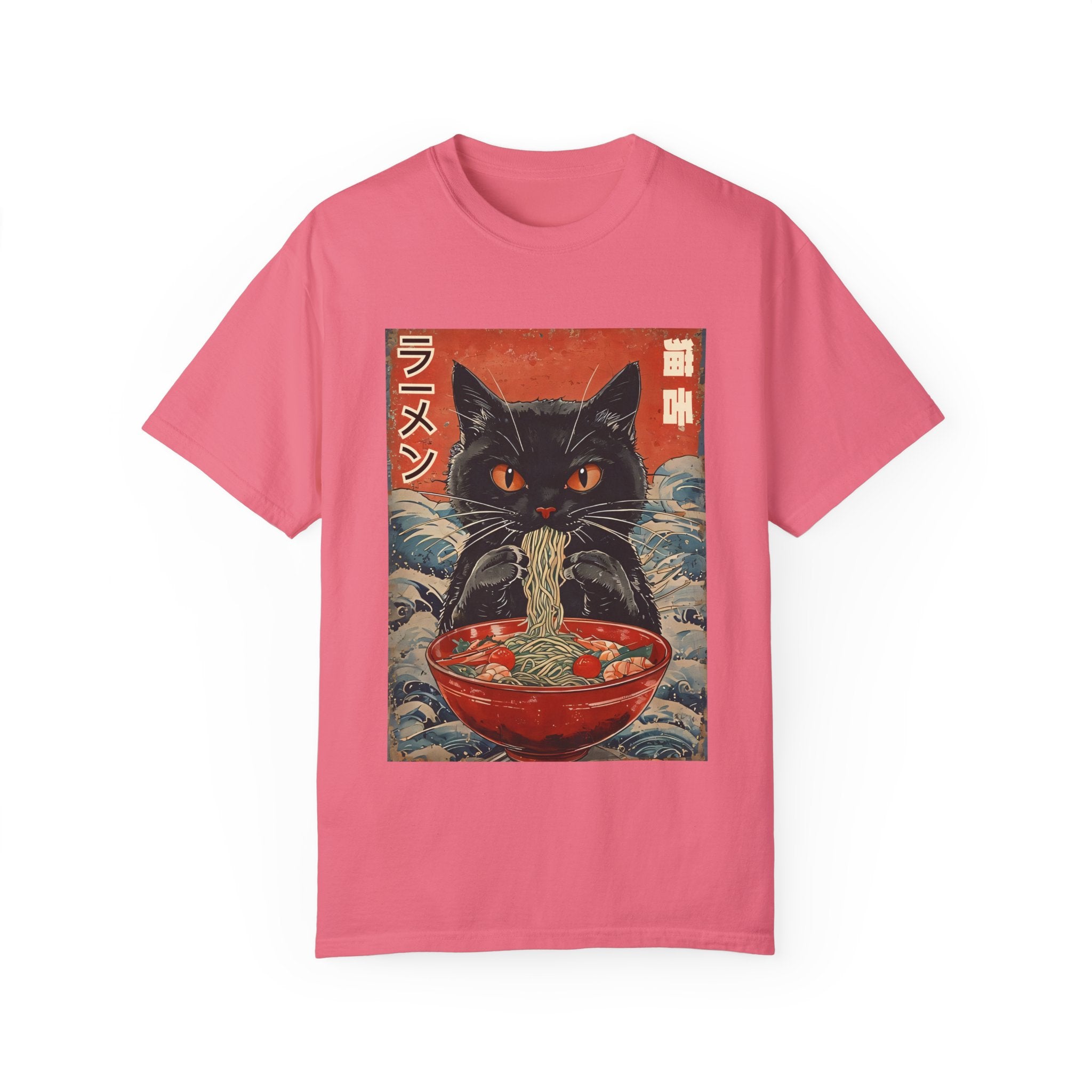 Japanese Cat Eating Ramen T-shirt
