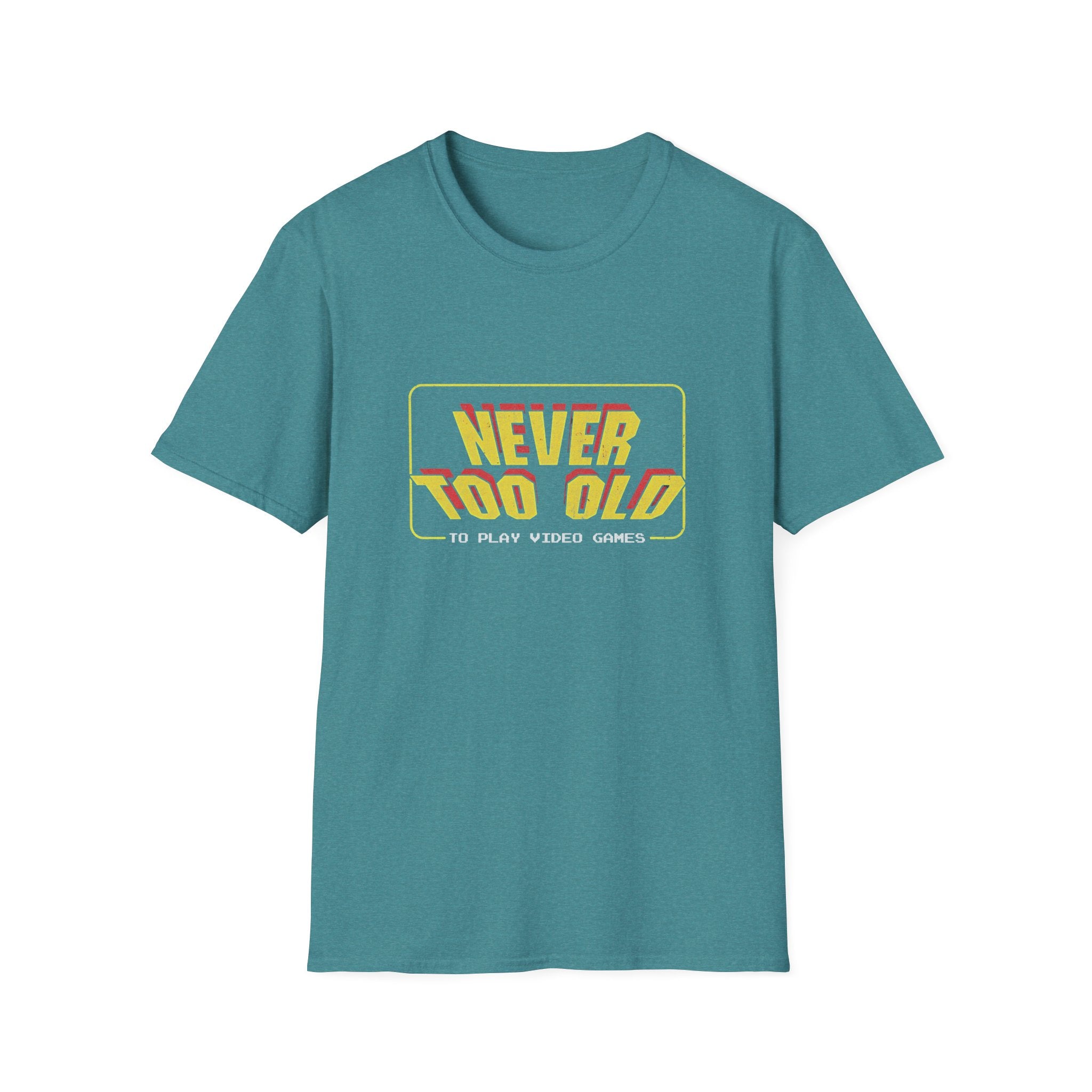 Never Too Old to Play Video Games Funny Retro Gamer T-Shirt