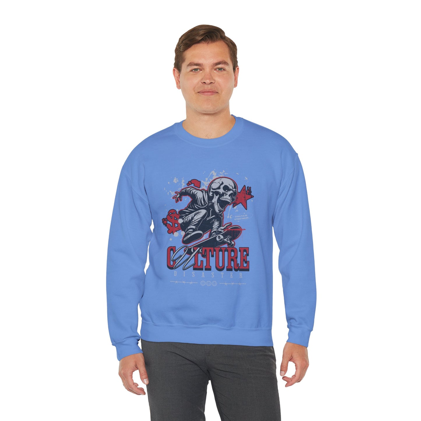 Funny Skull "Culture is a Disaster" Streetwear Sweatshirt