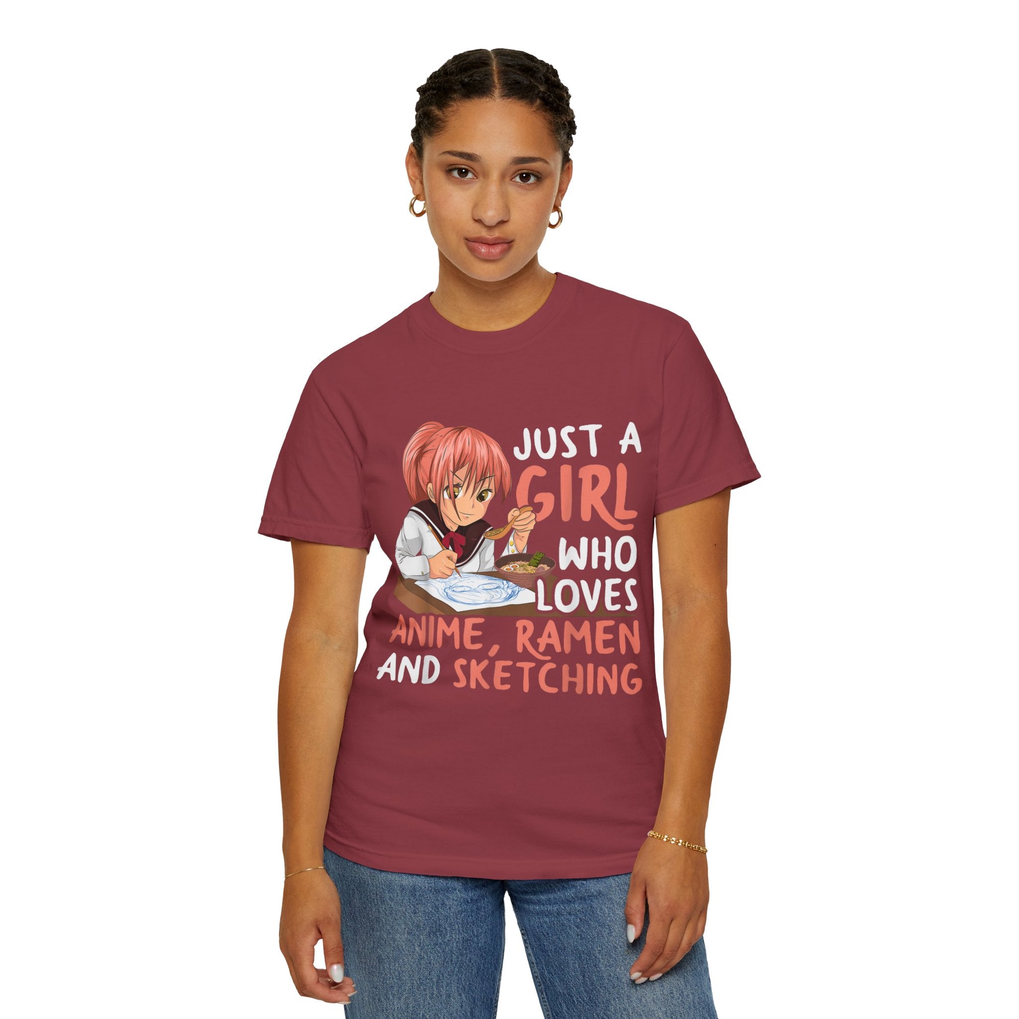 Just a Girl Who Loves Anime, Ramen & Sketching  Anime T-shirt