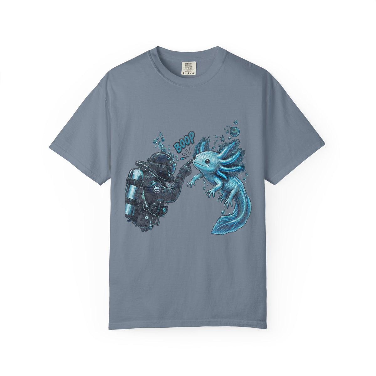 Axolotl Scuba Diving Shirt, Cute Amphibian Tee, Ocean Diver Gift, Scuba Diving Apparel, Water Animal Top | Comfort Colors® T-Shirt