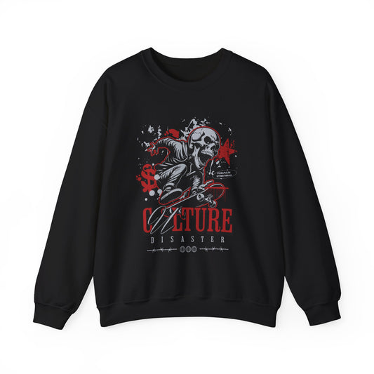 Funny Skull "Culture is a Disaster" Streetwear Sweatshirt