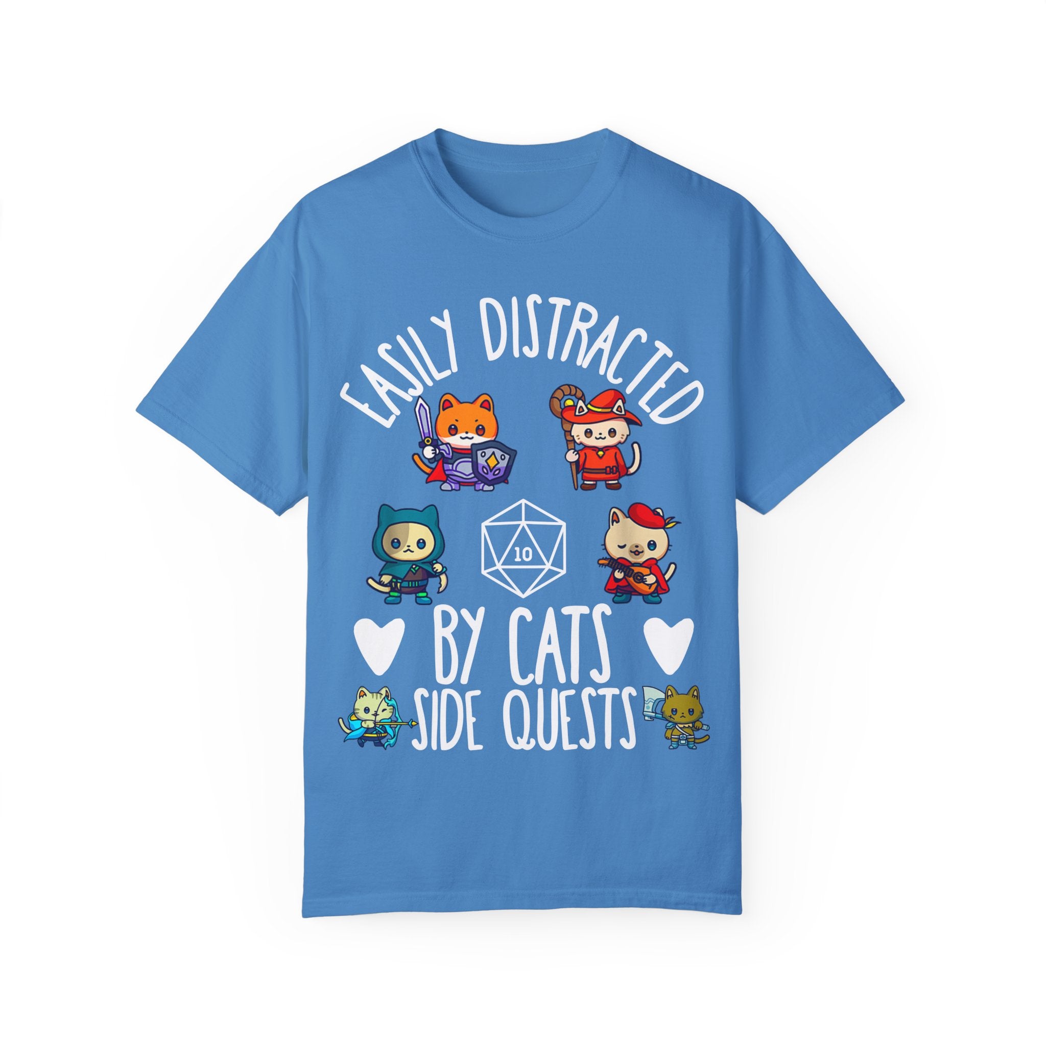 Easily Distracted by Cats and Side Quests T-shirt