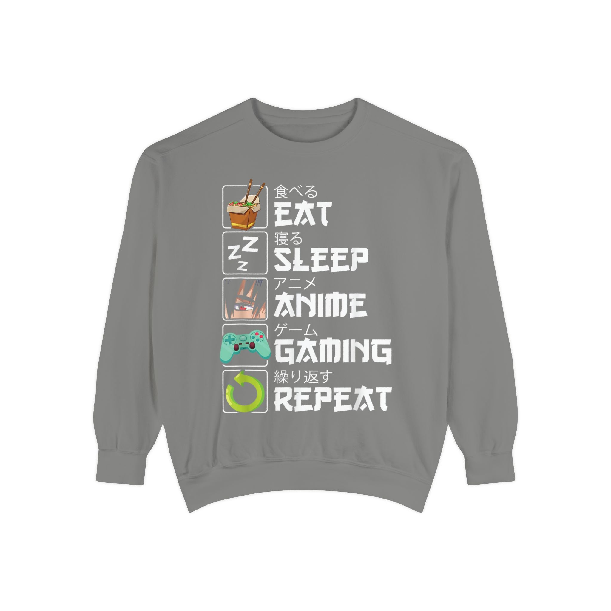 Anime Eat Sleep Anime Gaming Repeat – Funny Anime Gamer Sweatshirt