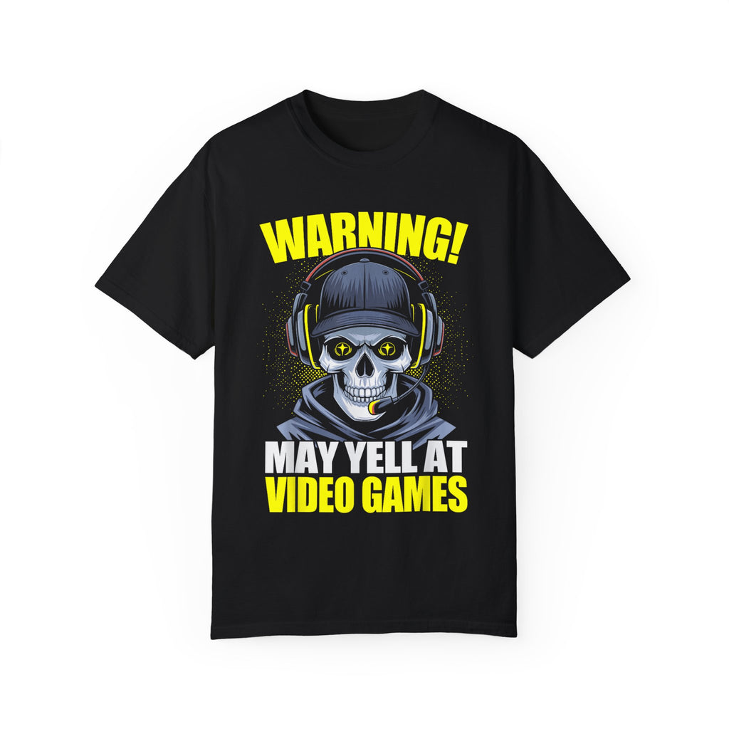 Warning: May Yell at Video Games Gamer T-shirt