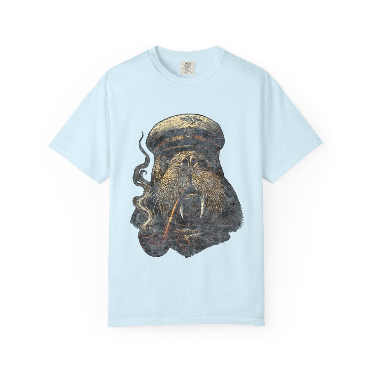 Captain Walrus Shirt, Vintage Sailor Tee, Retro Nautical Boat Captain, Smoking Pipe Animal Boat Shirt, Sea Captain Gift Comfort Colors® Tee