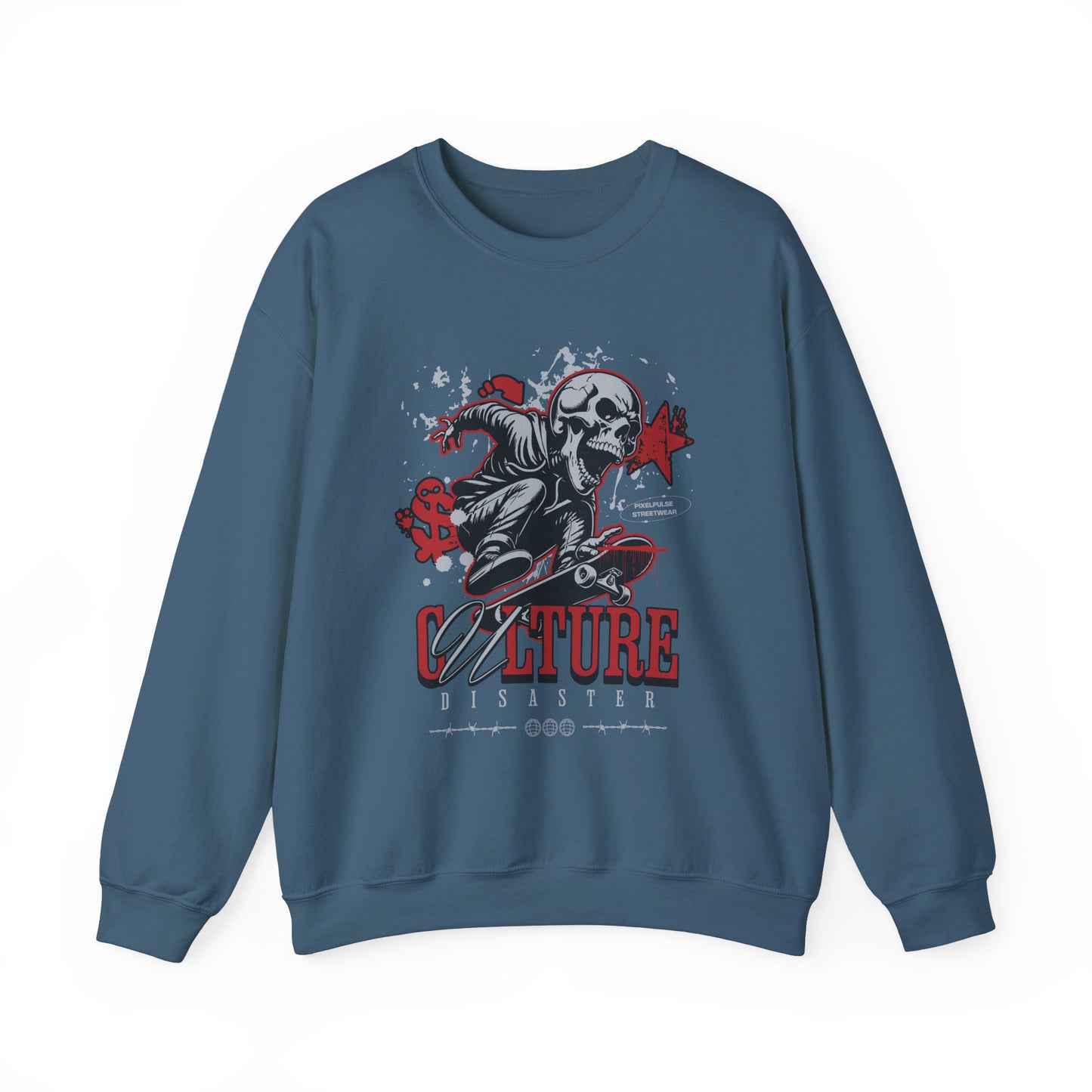 Funny Skull "Culture is a Disaster" Streetwear Sweatshirt