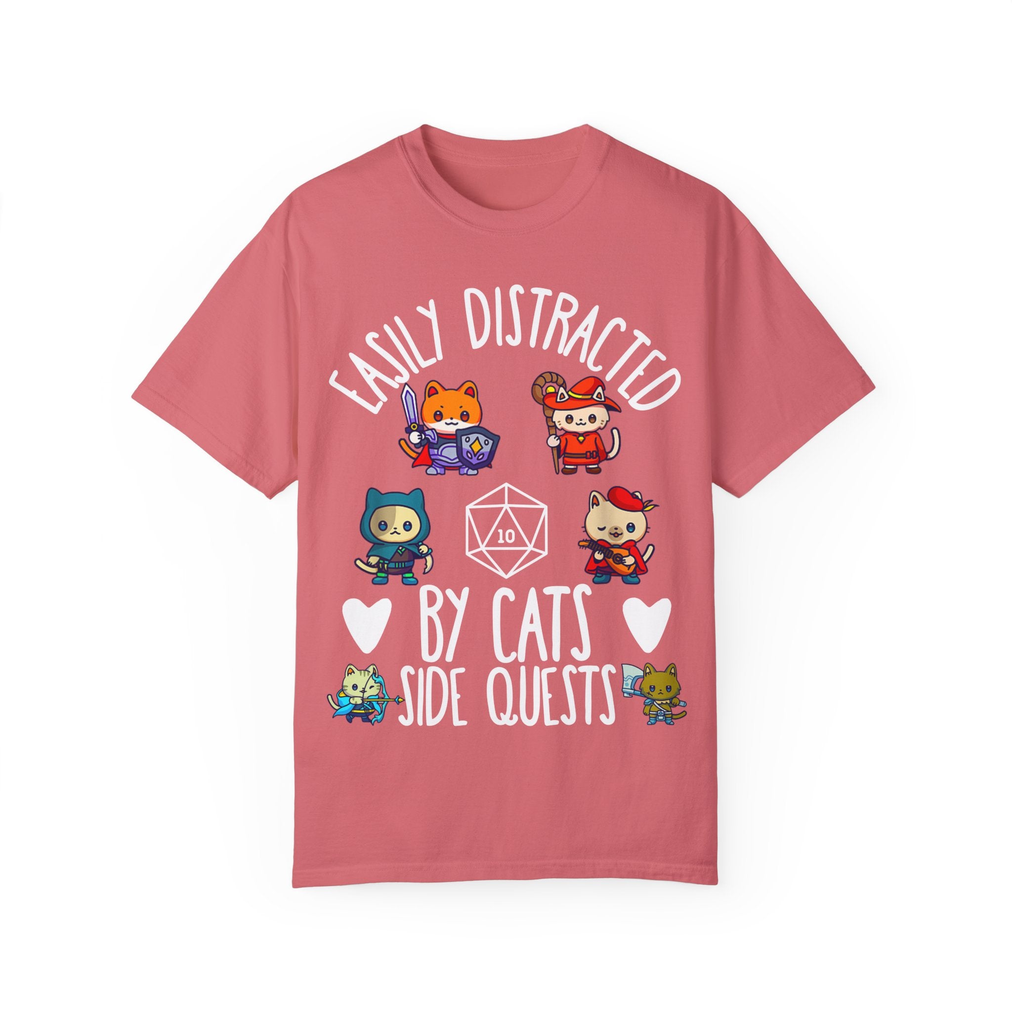 Easily Distracted by Cats and Side Quests T-shirt