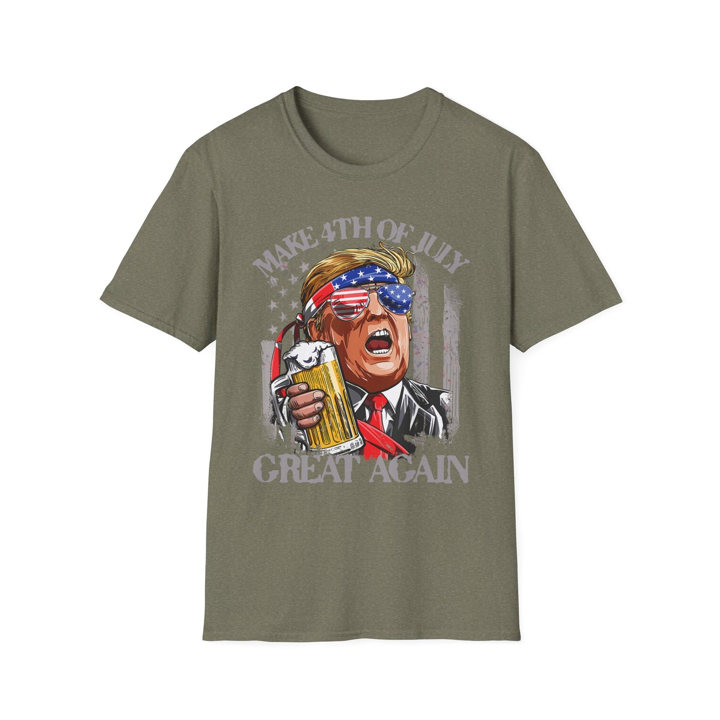 Make 4th of July Great Again Trump Beer Drinking T-Shirt