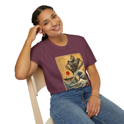 Giant Robot Over Mount Fuji Retro Anime T-shirt