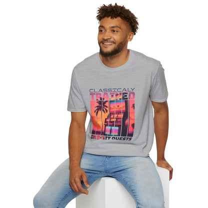 Synthwave Retro Classically Trained on 8-Bit Quests Arcade T-Shirt