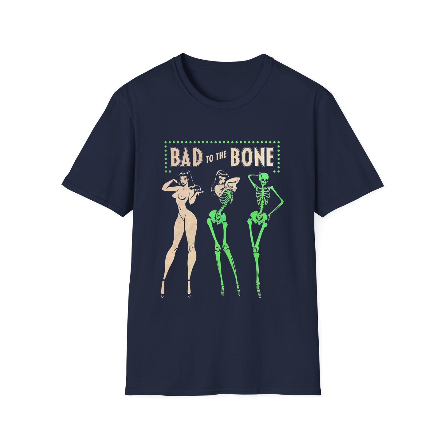 Bad to the Bone Halloween Skeleton Woman Baddie T-Shirt