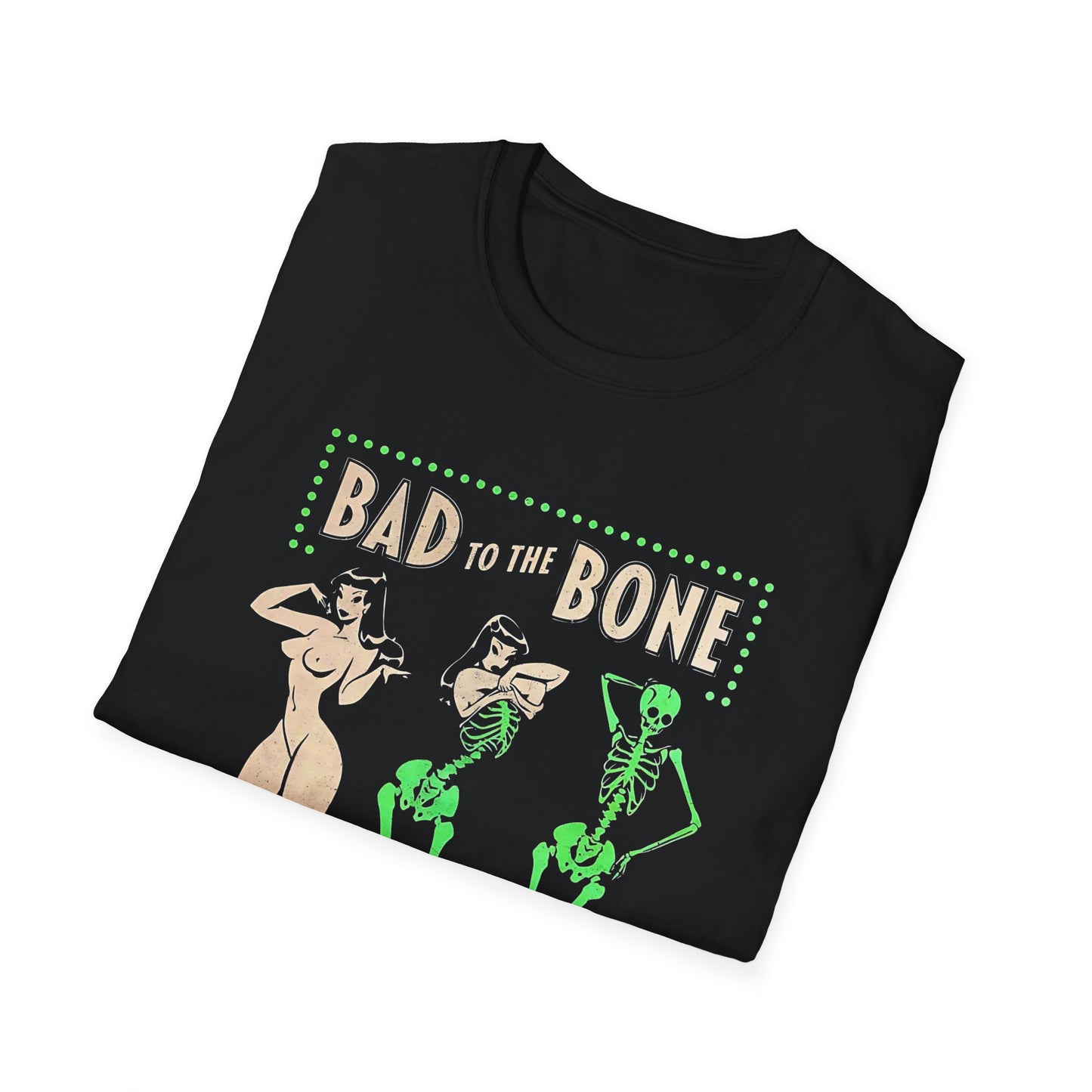 Bad to the Bone Halloween Skeleton Woman Baddie T-Shirt