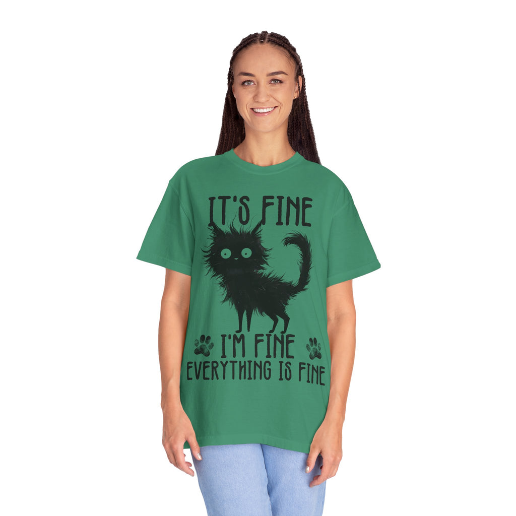 I’m Fine, It’s Fine, Everything Is Fine Funny Cat Kitten T-Shirt