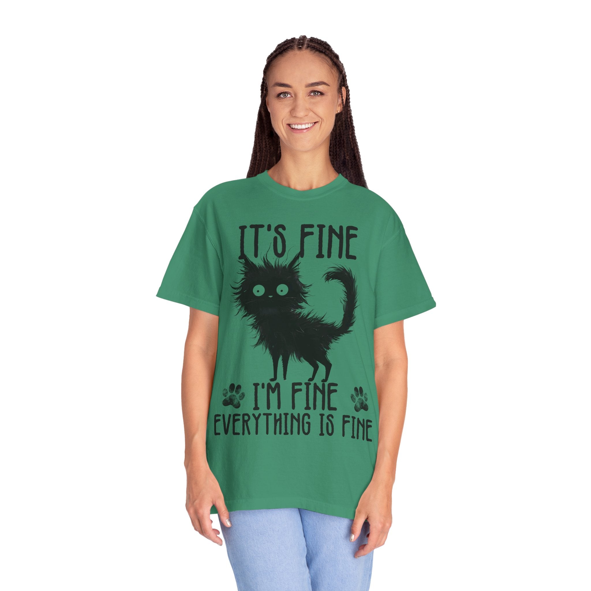 I’m Fine, It’s Fine, Everything Is Fine Funny Cat Kitten T-Shirt