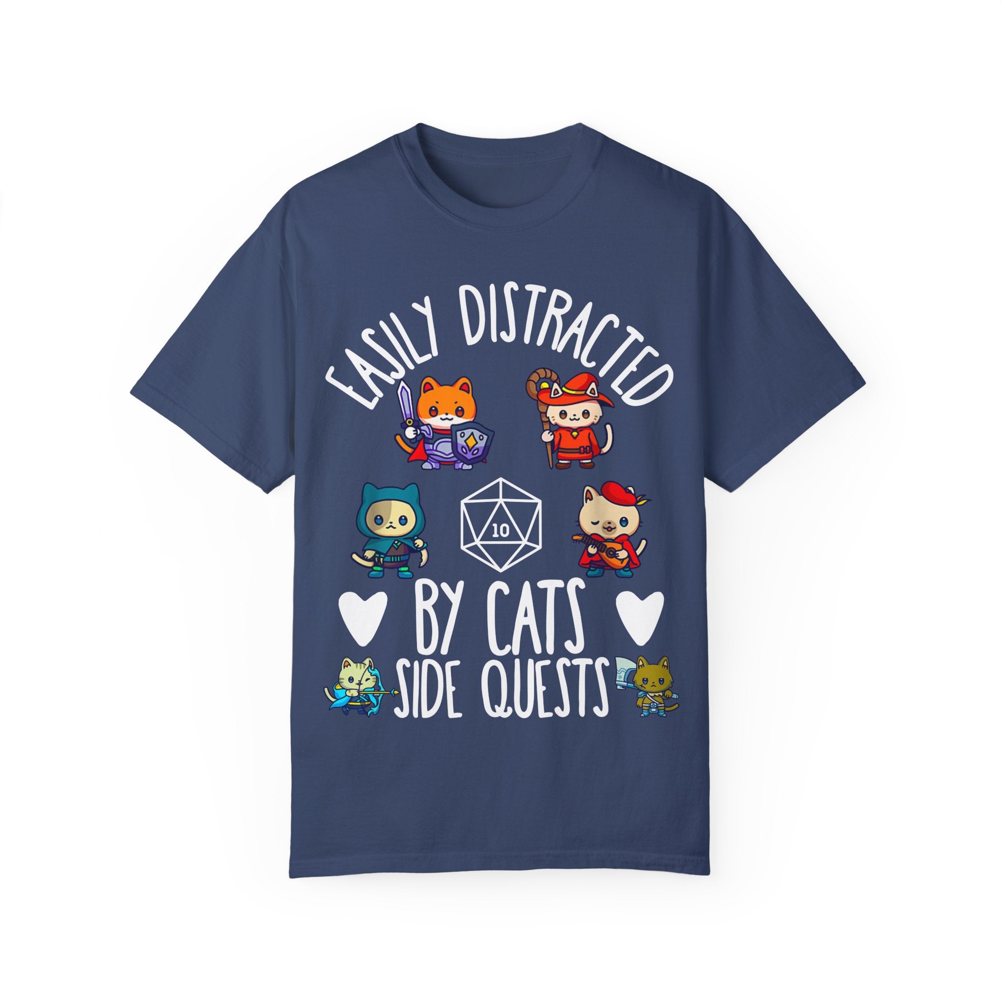 Easily Distracted by Cats and Side Quests T-shirt