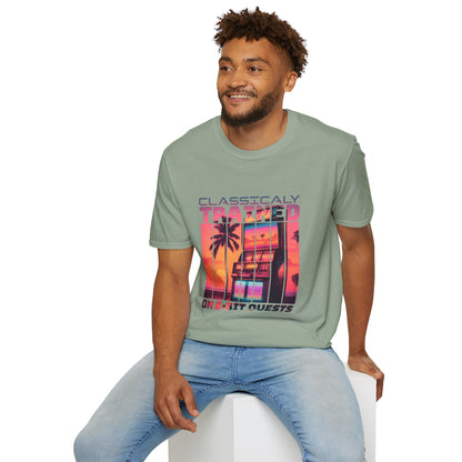 Synthwave Retro Classically Trained on 8-Bit Quests Arcade T-Shirt